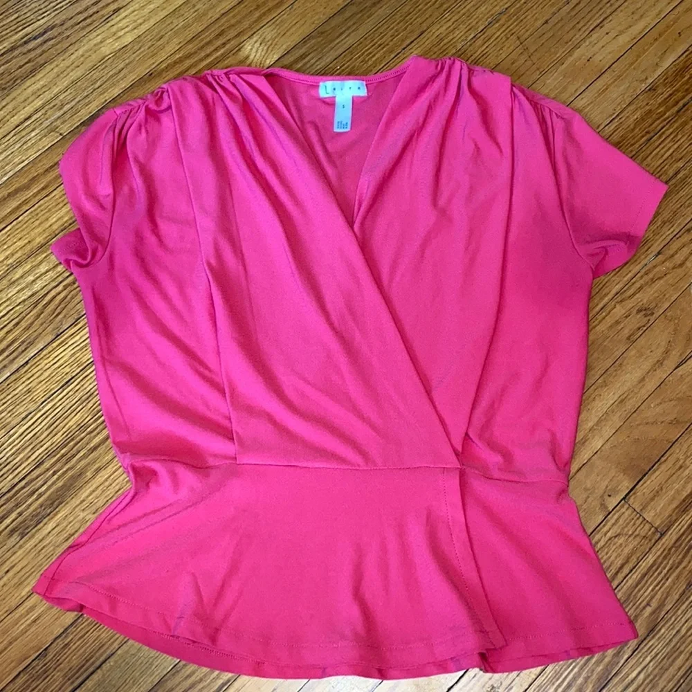 Leith Ruched Shoulder/ pep-plum waist Top - Picture 1 of 6